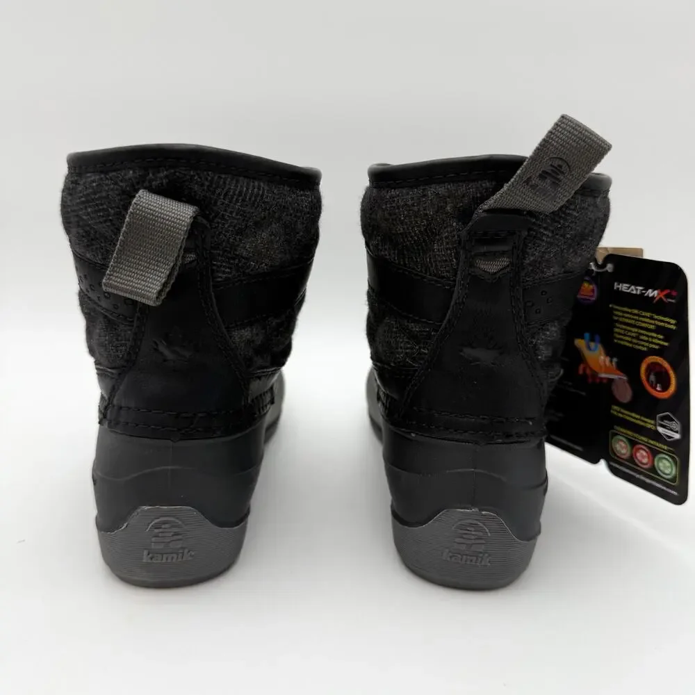Kamik Girls Mid-Calf Winter Boots US 12 EU 30 Black Waterproof Insulated NIB